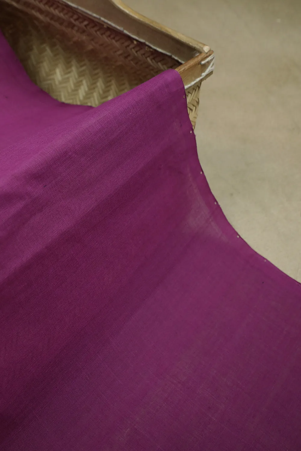 Magenta Pink Plain Mangalagiri Cotton Fabric - 0.55m