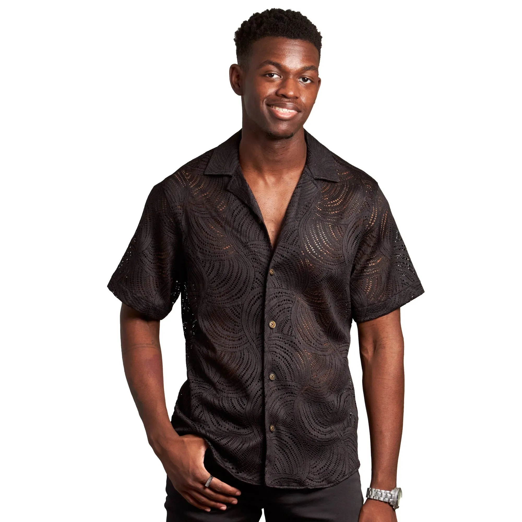 Mauritius Crochet Relaxed Fit Short Sleeve Shirt