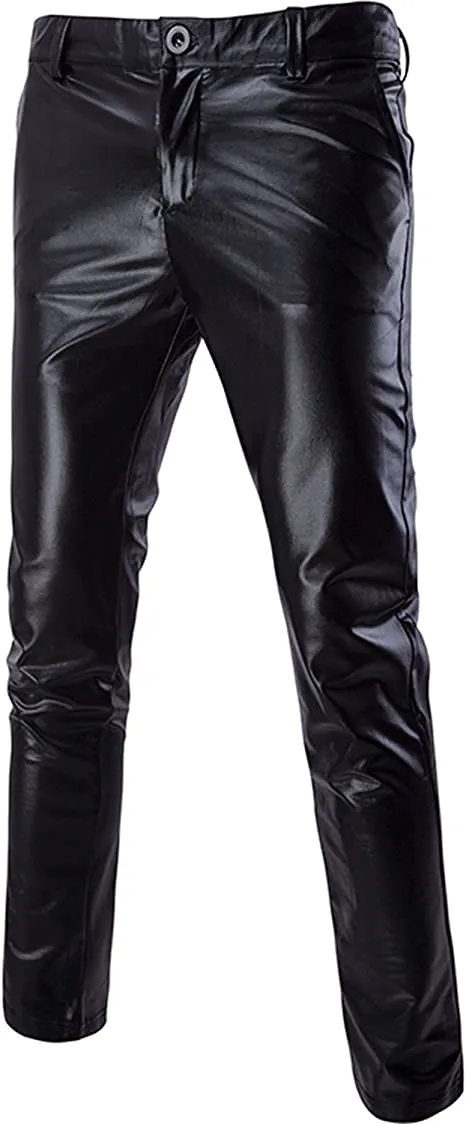 Men's Metallic Silver Slim Fit Pants