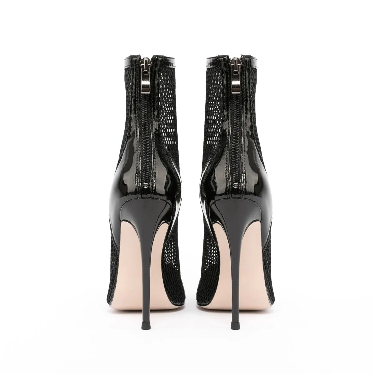 Mesh Ankle Boots Pointy Cap Toe Stiletto High Heel Sandal Booties for Women Men Sexy