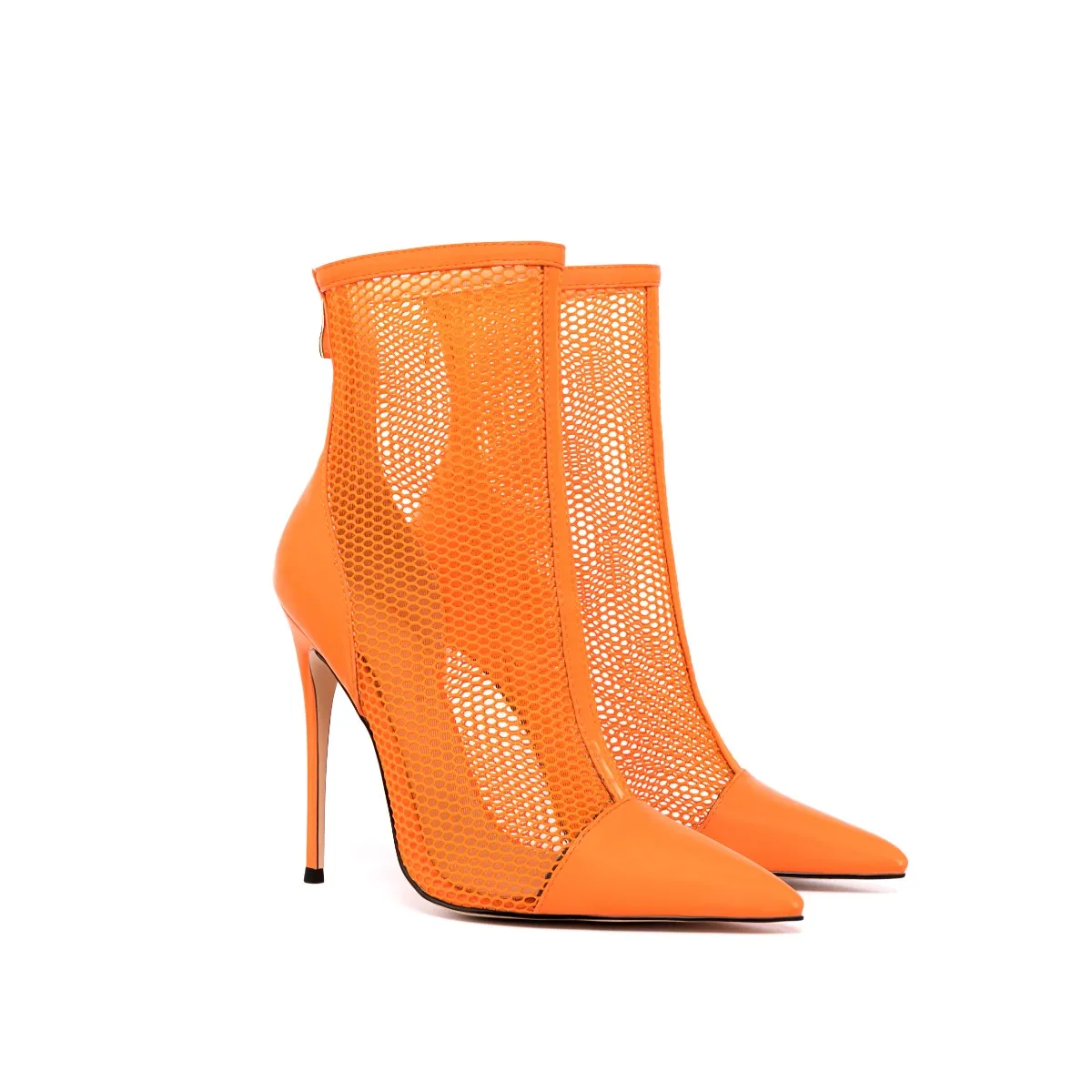 Mesh Ankle Boots Pointy Cap Toe Stiletto High Heel Sandal Booties for Women Men Sexy