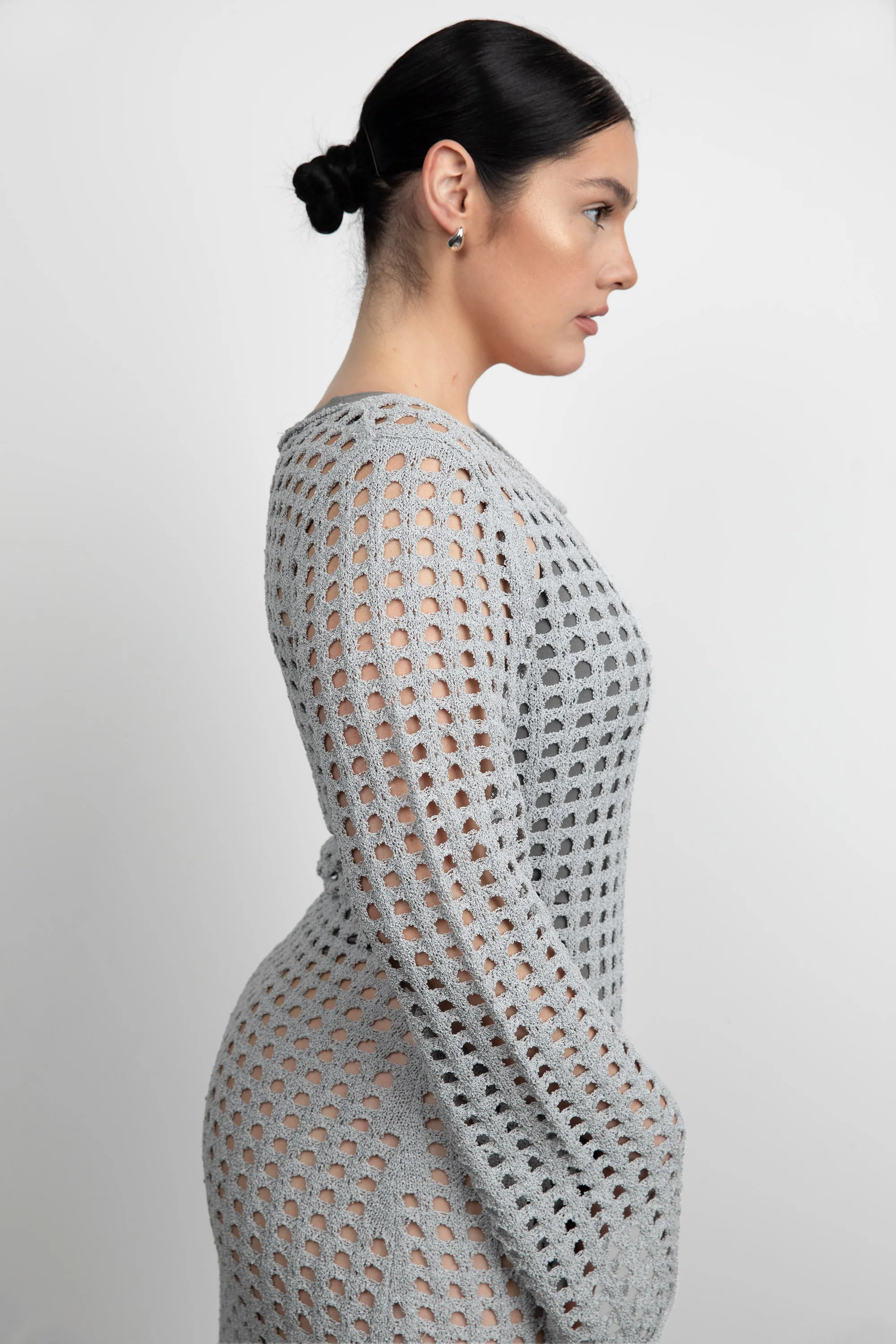 MIDI OPEN KNIT SWIMSUIT COVERUP DRESS