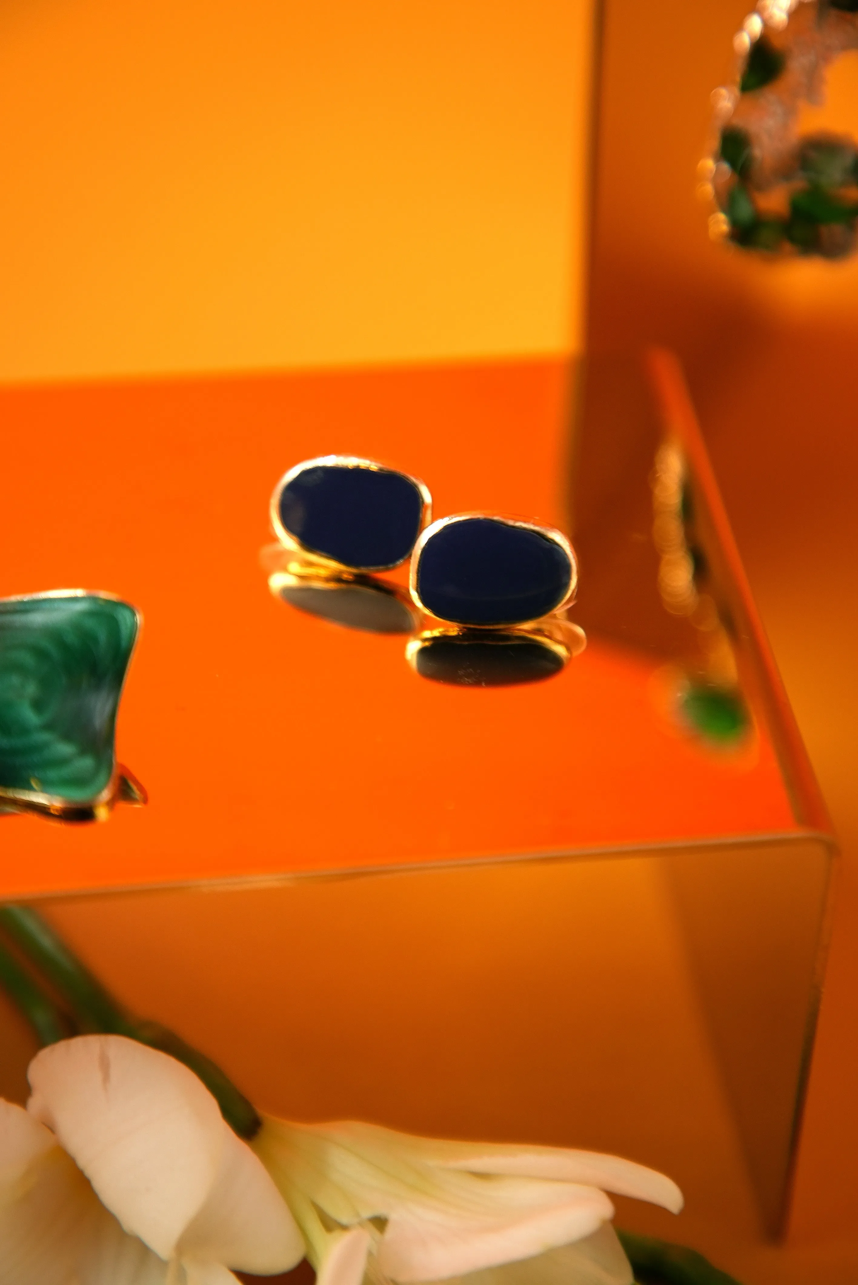 Midnight Navy Drop Stud