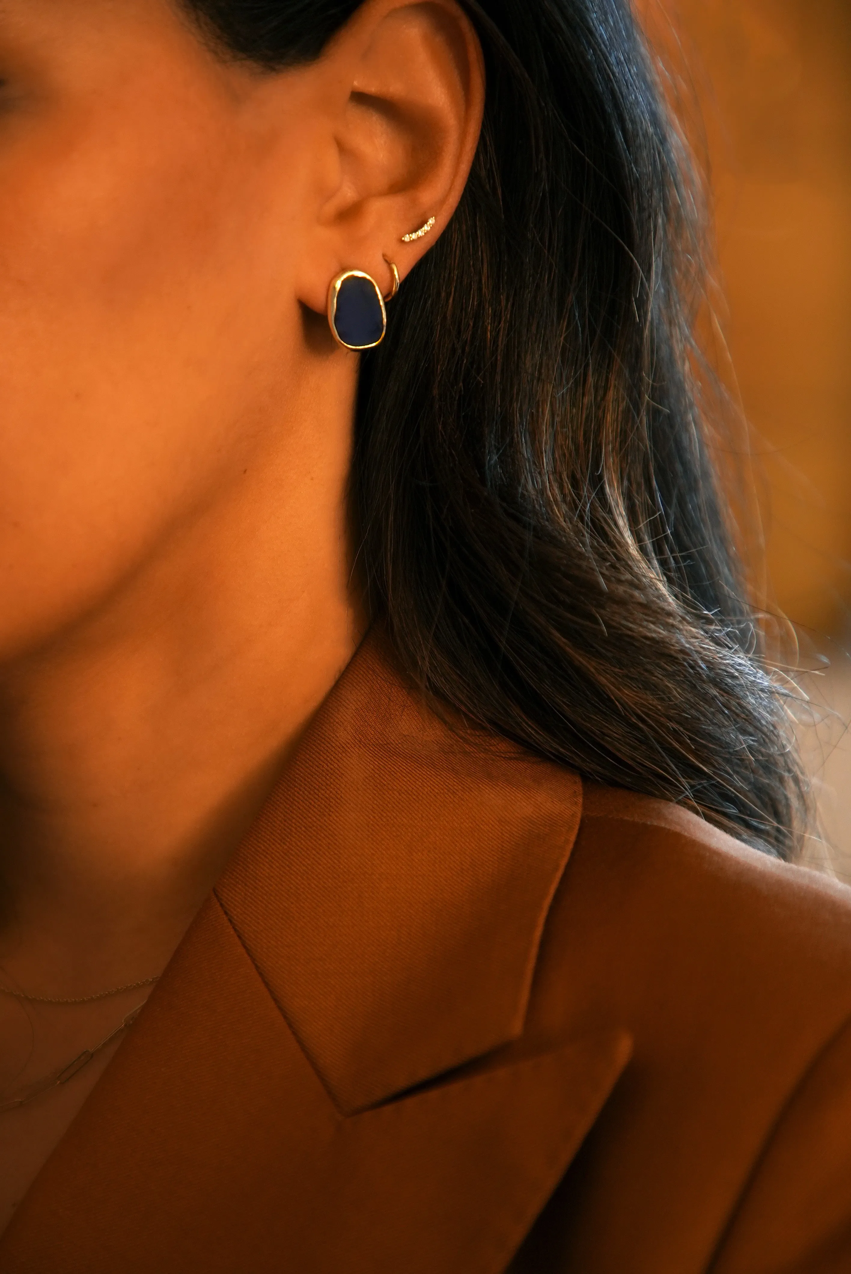 Midnight Navy Drop Stud