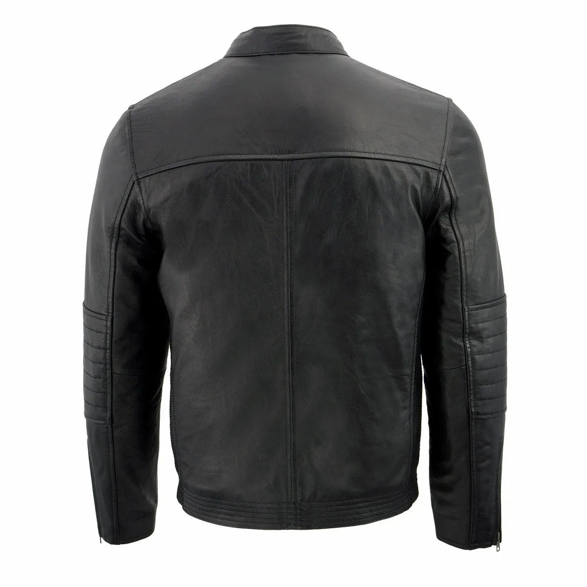 Milwaukee Leather SFM1806 Men's Black Euro Collar Cafe Style Leather
