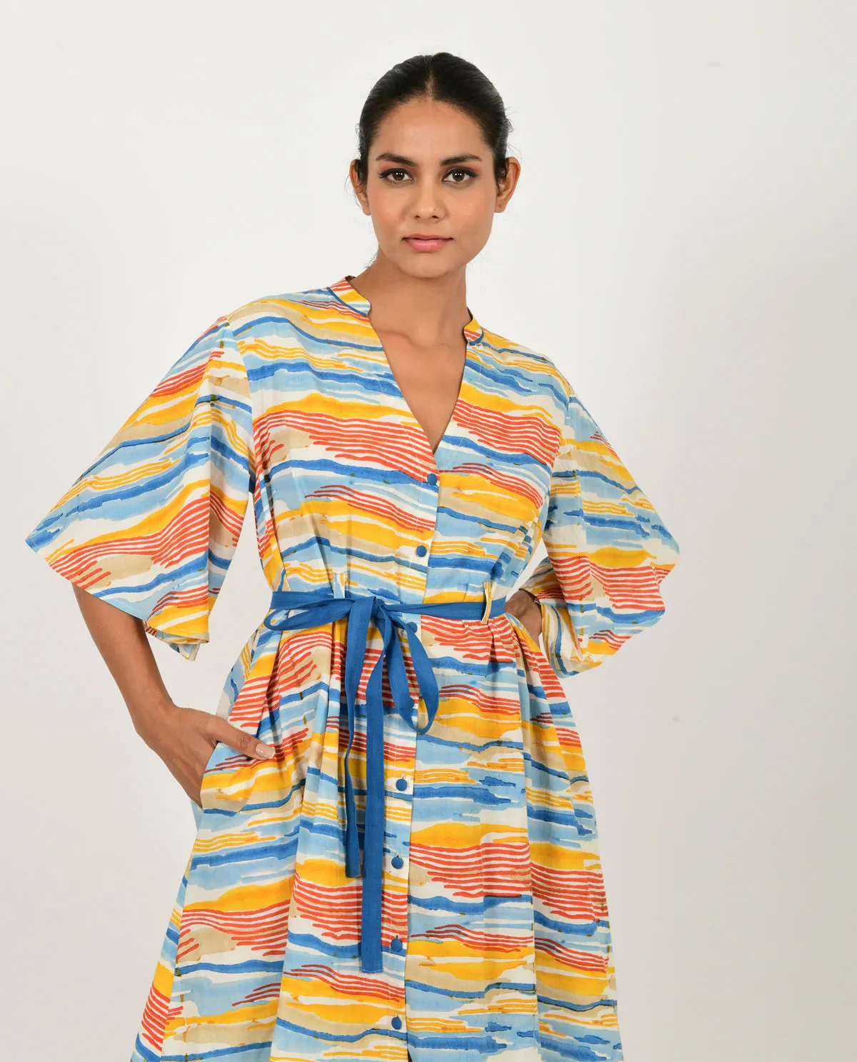Multicolor Cotton Mini Dress