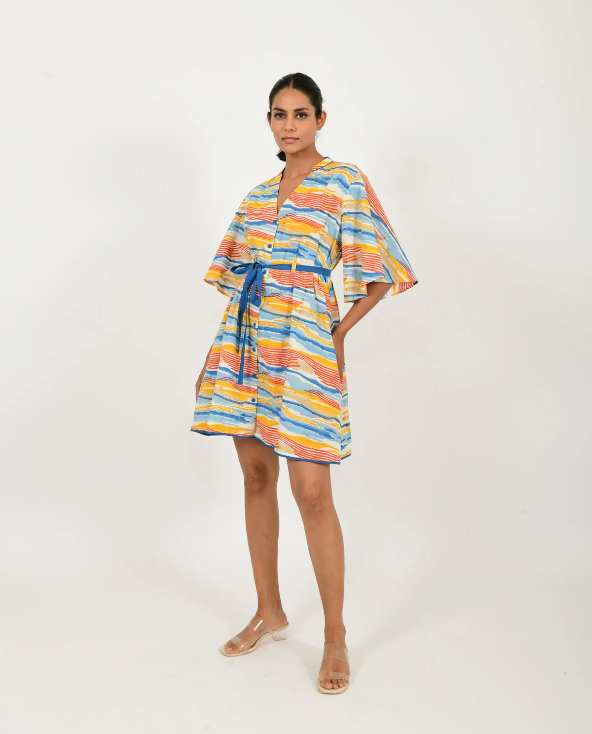 Multicolor Cotton Mini Dress