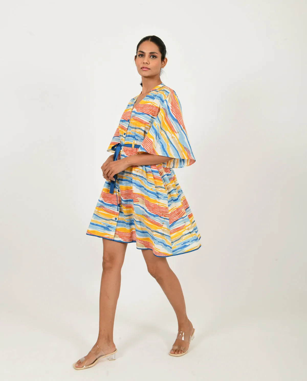 Multicolor Cotton Mini Dress