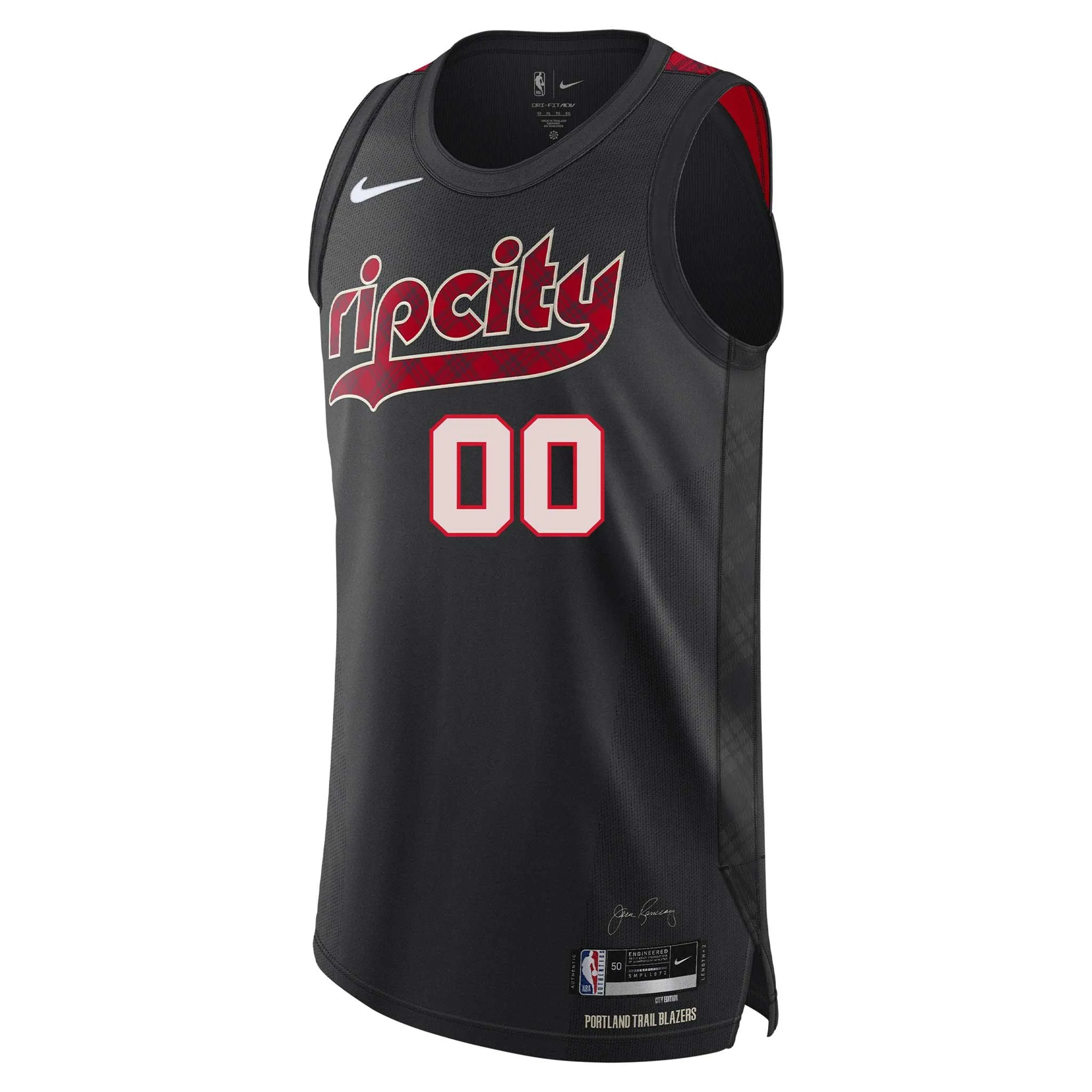 Nike Custom Trail Blazers NBA City Edition 23-24 Retro Plaid Authentic Jersey