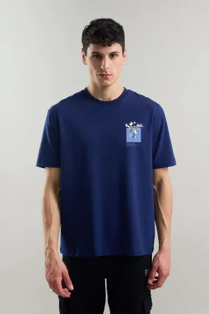Periwinkle Navy Relaxed Fit T-shirt-Ultra Soft