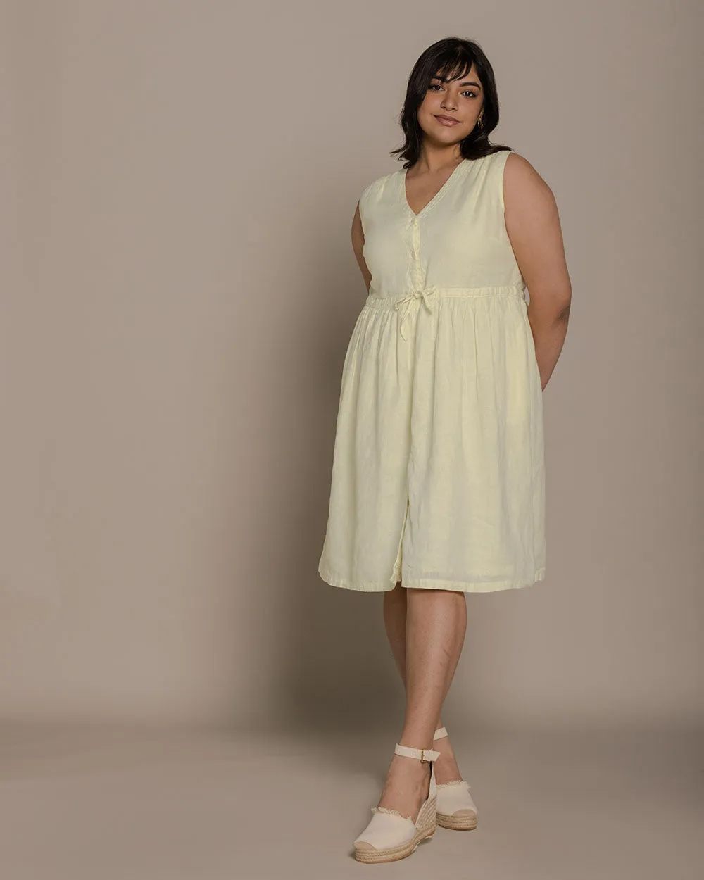 Pina Colada Season Dress - Butter Lemon