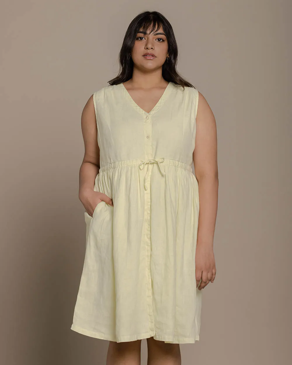 Pina Colada Season Dress - Butter Lemon