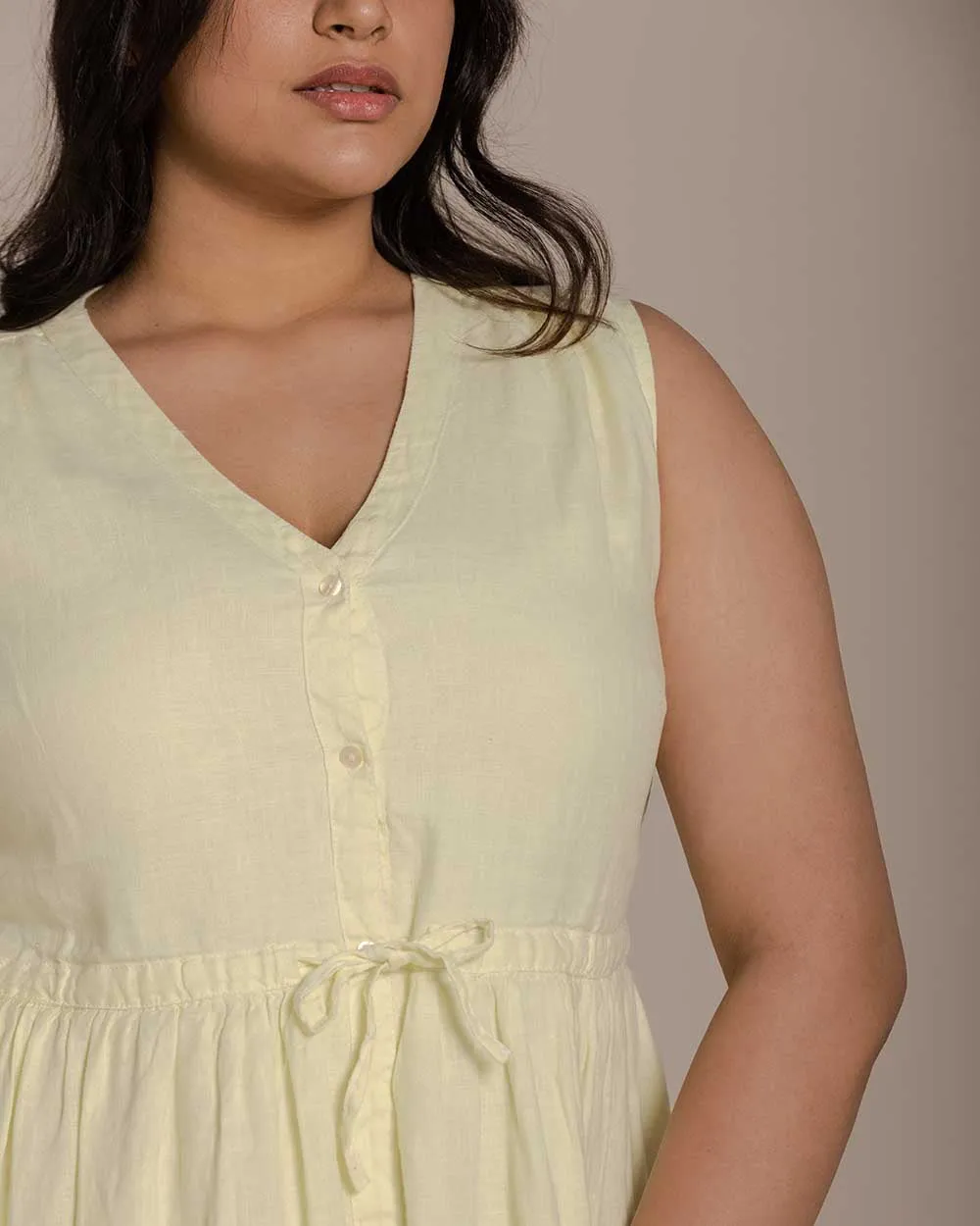 Pina Colada Season Dress - Butter Lemon
