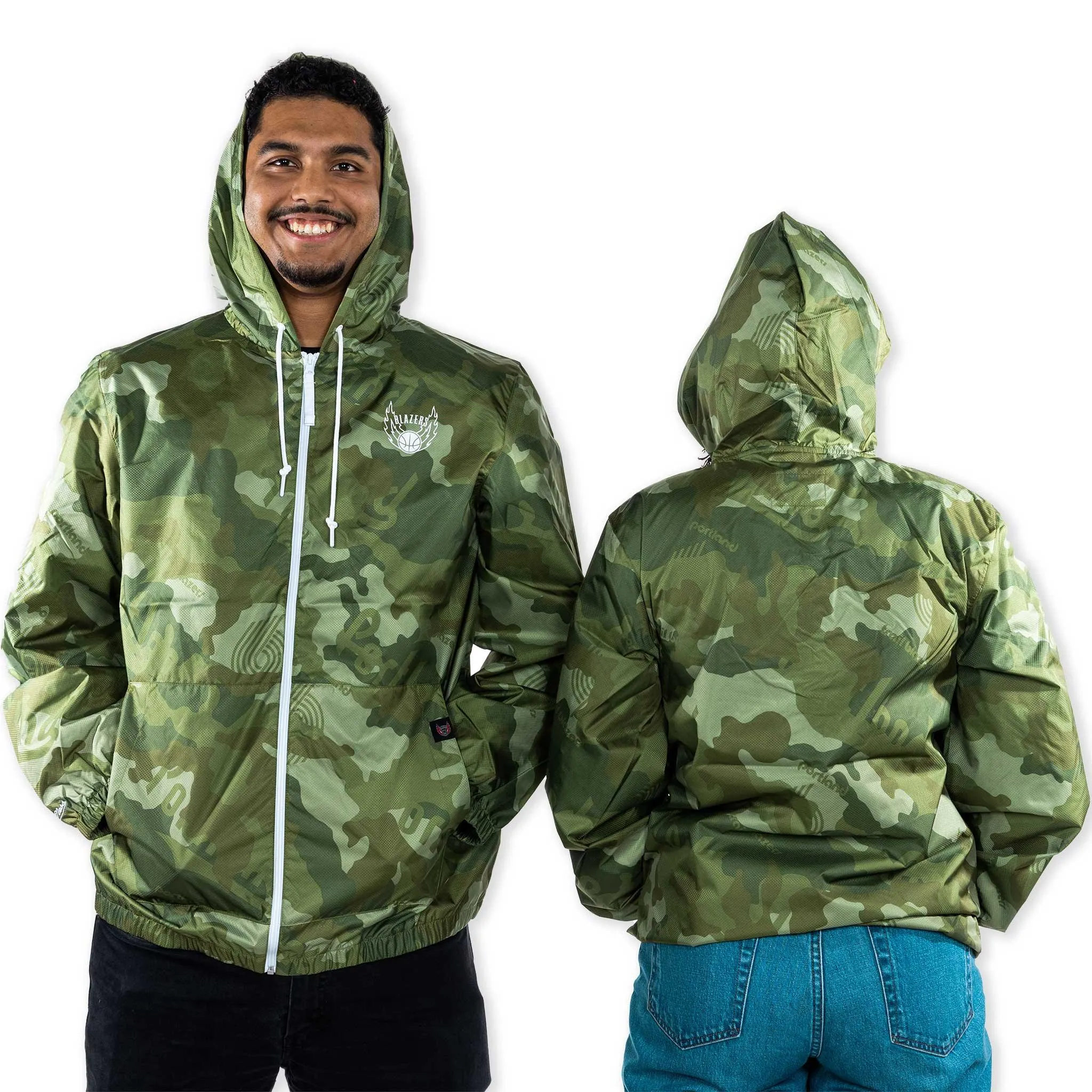 Portland Blazers Mitchell & Ness Ghost Camo Camouflage Jacket