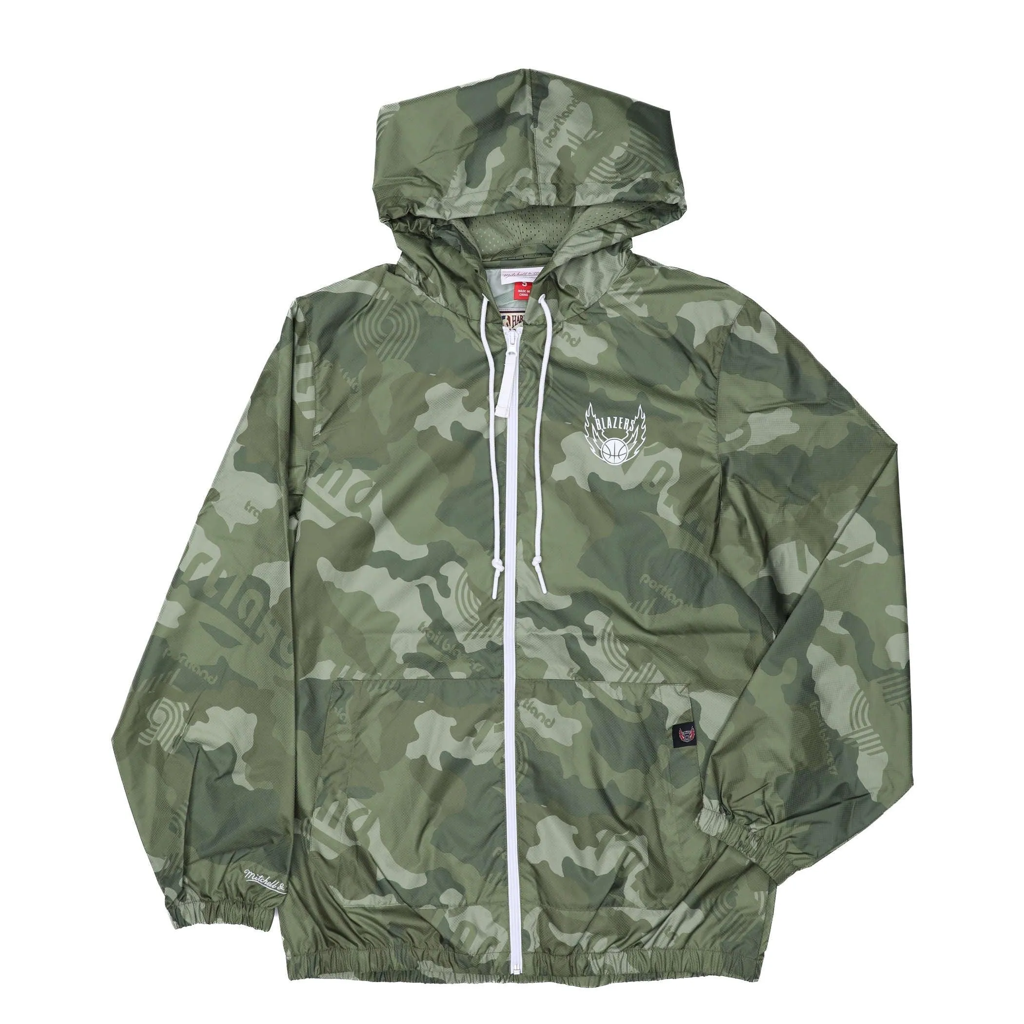Portland Blazers Mitchell & Ness Ghost Camo Camouflage Jacket