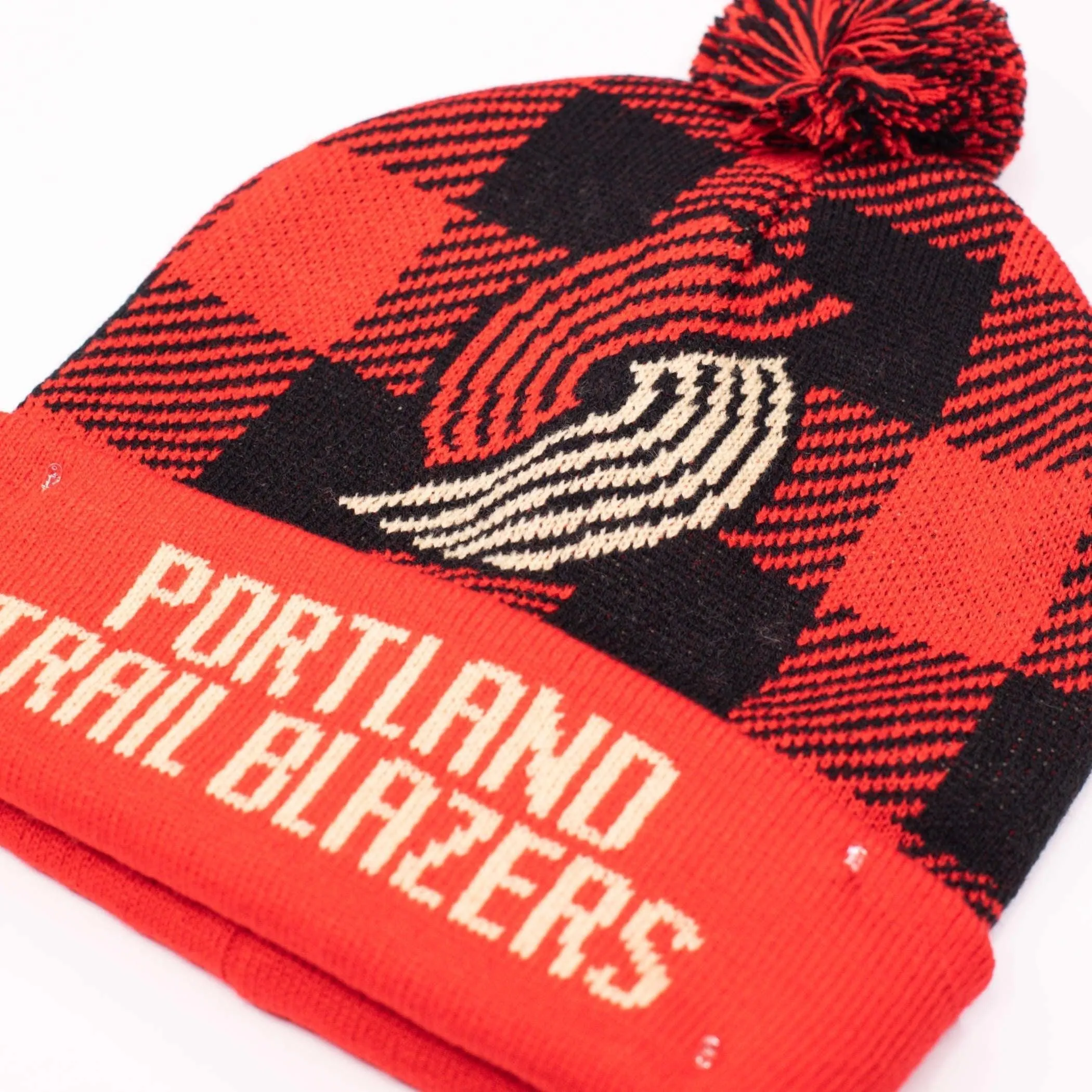 Portland Trail Blazers Retro Plaid Light Up Knit Beanie