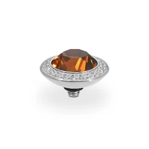 Qudo Tondo Deluxe 13mm Silver Topper - Smoked Topaz