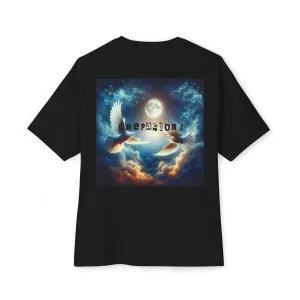 "Lunar Doves" Unisex Oversized Boxy Tee