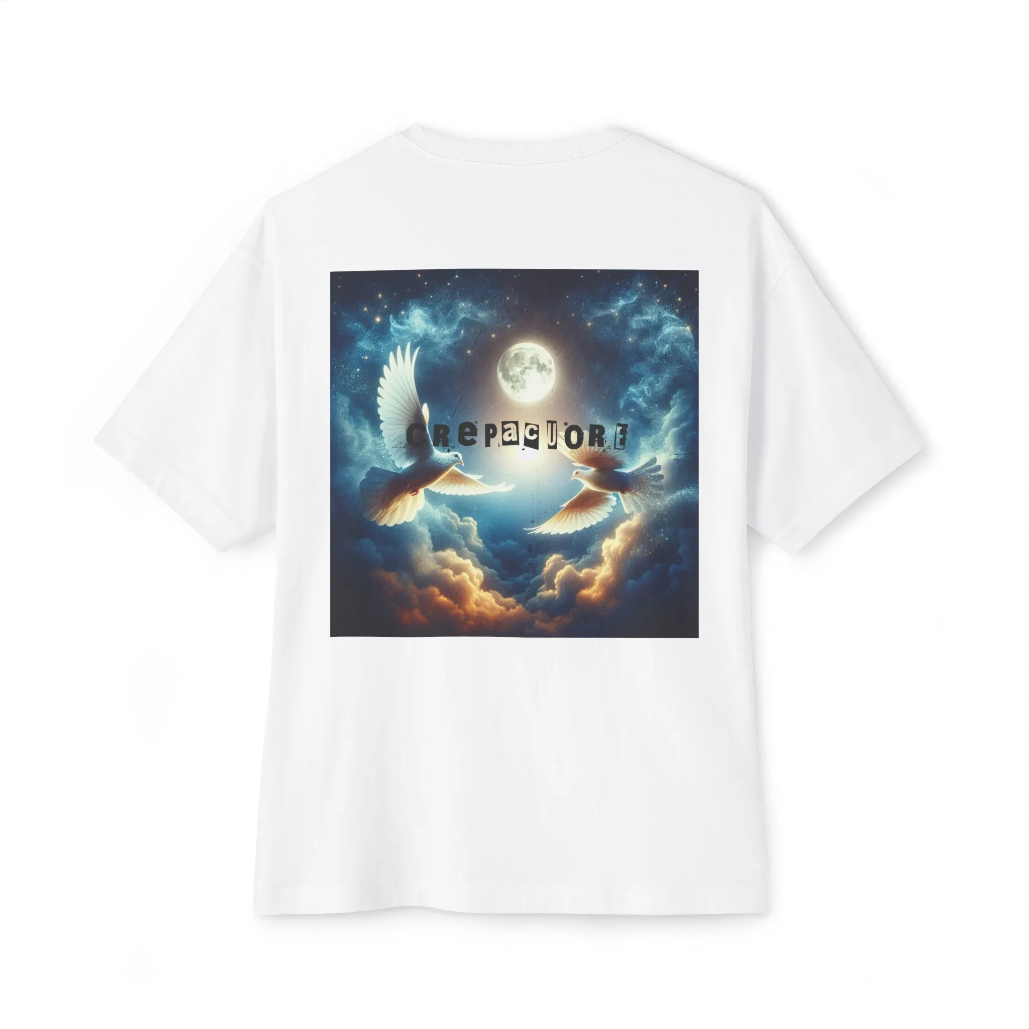 "Lunar Doves" Unisex Oversized Boxy Tee