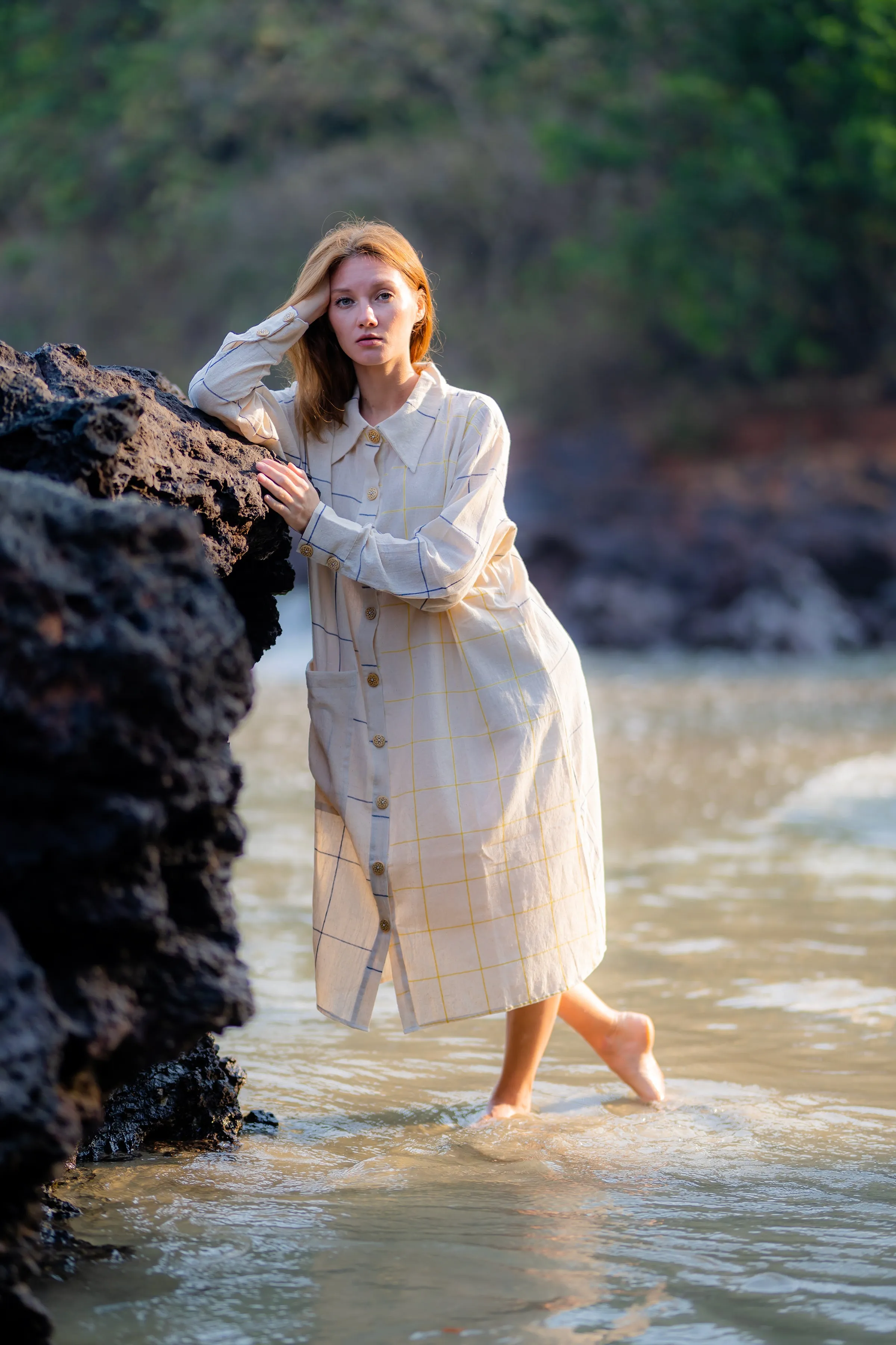 Relaxed Fit Checks Shirt Dress