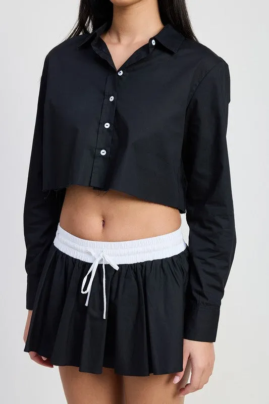 RELAXED FIT CROP SHIRT