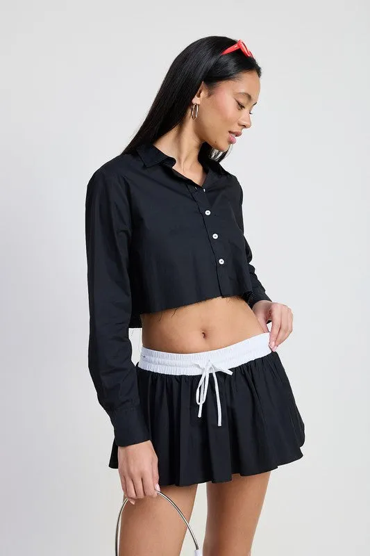 RELAXED FIT CROP SHIRT