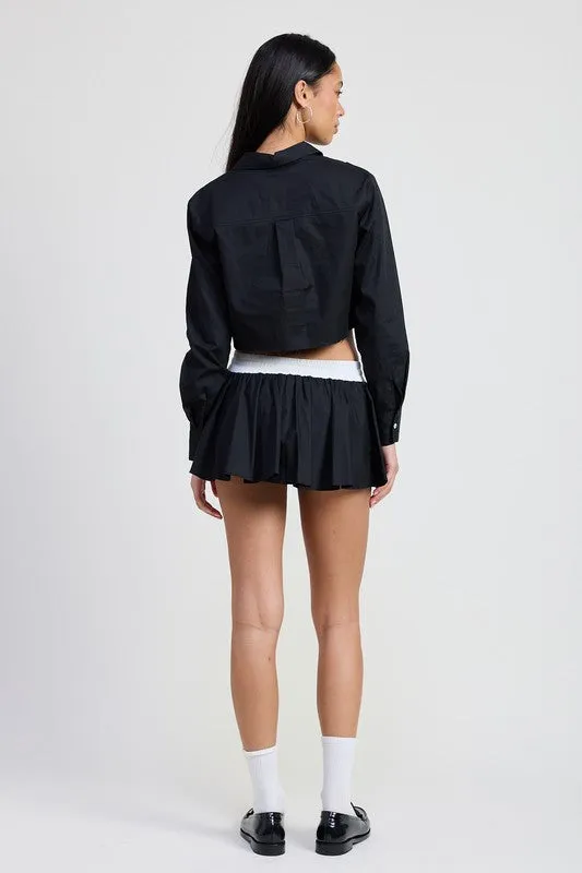 RELAXED FIT CROP SHIRT