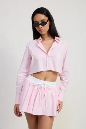 RELAXED FIT CROP SHIRT