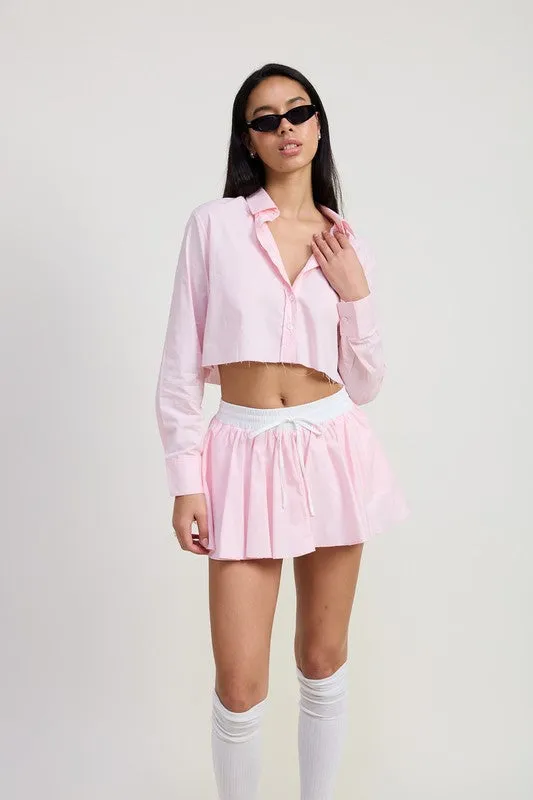 RELAXED FIT CROP SHIRT