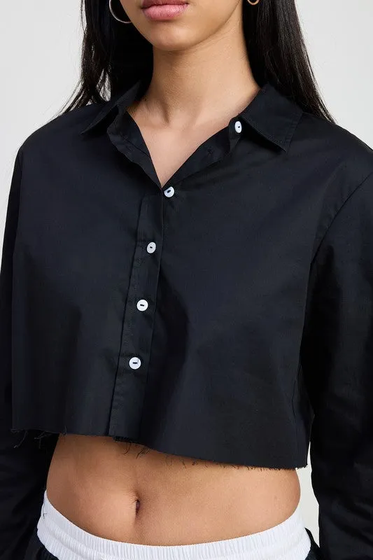 RELAXED FIT CROP SHIRT