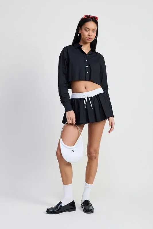 RELAXED FIT CROP SHIRT