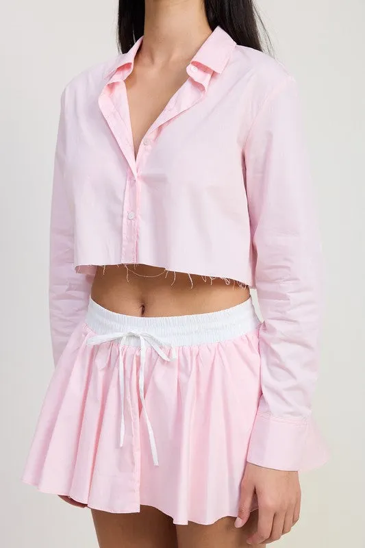 RELAXED FIT CROP SHIRT