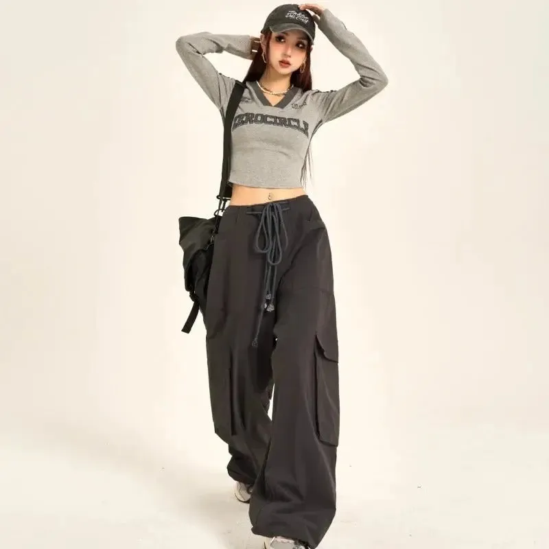 Retro Varsity Long Sleeve Crop Top