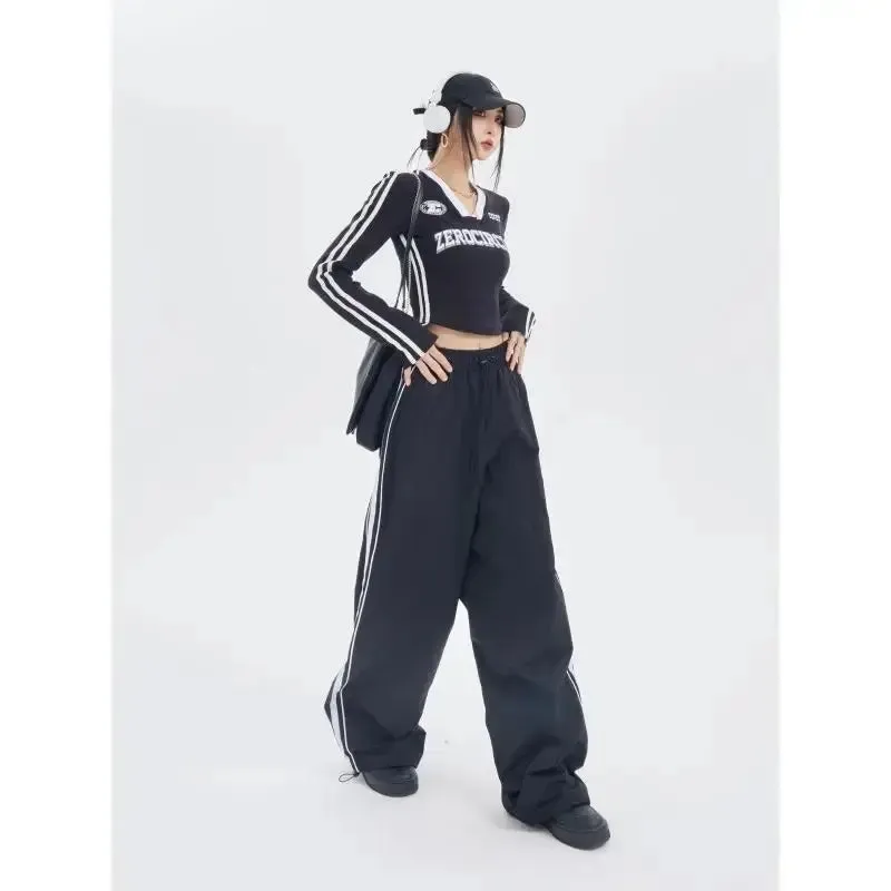 Retro Varsity Long Sleeve Crop Top