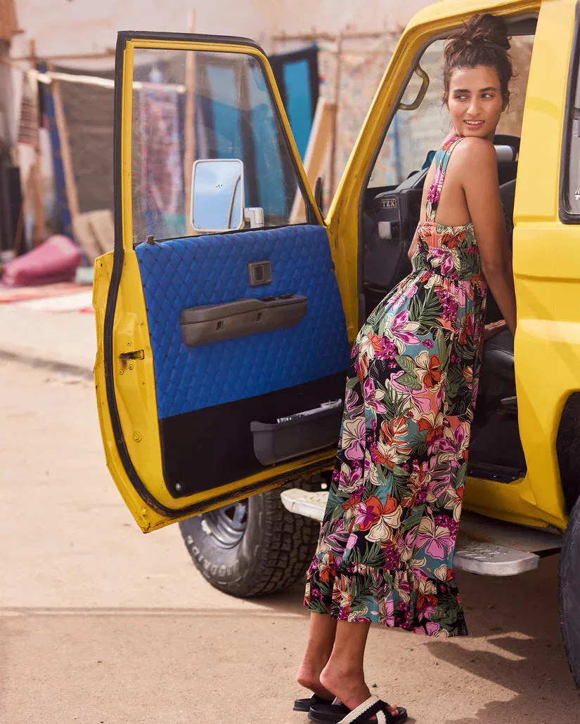 Roxy Paradise Winds Tropical Midi Dress
