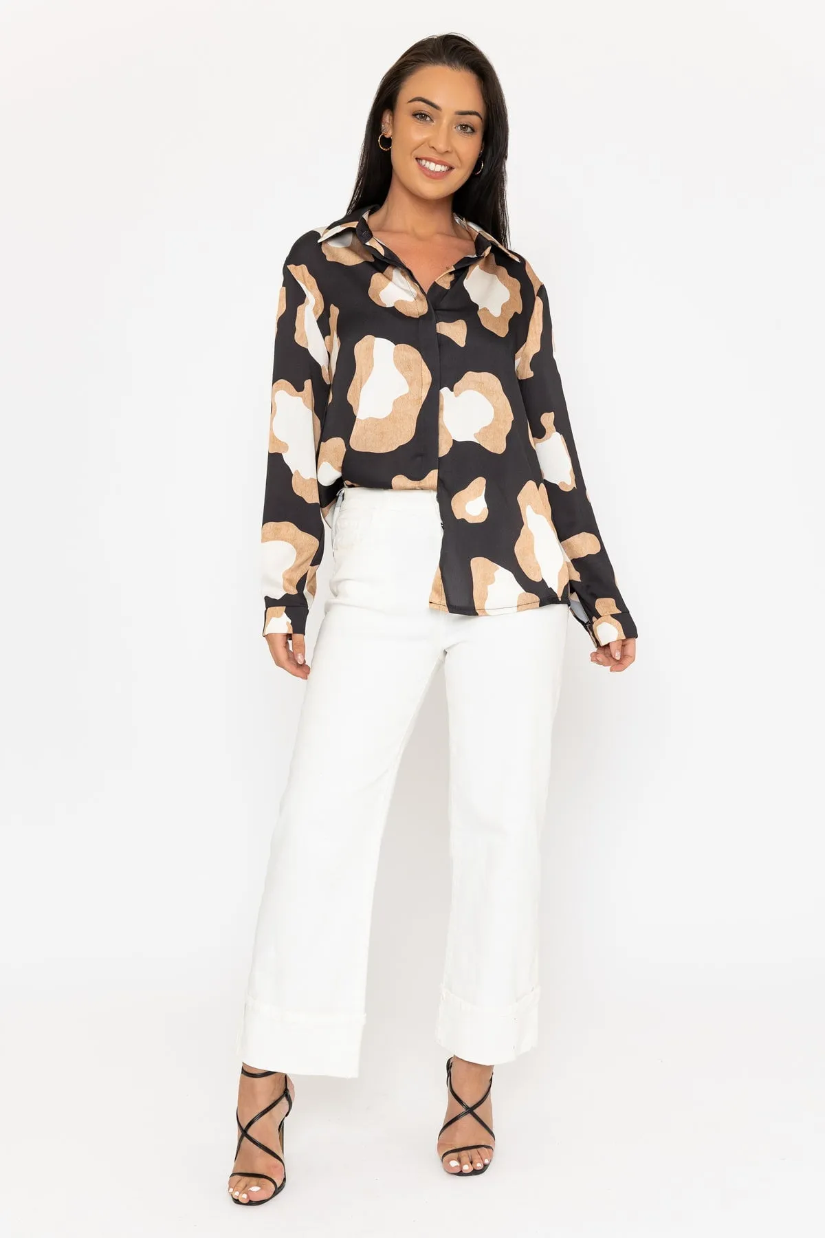 Sateen Animal Print Shirt