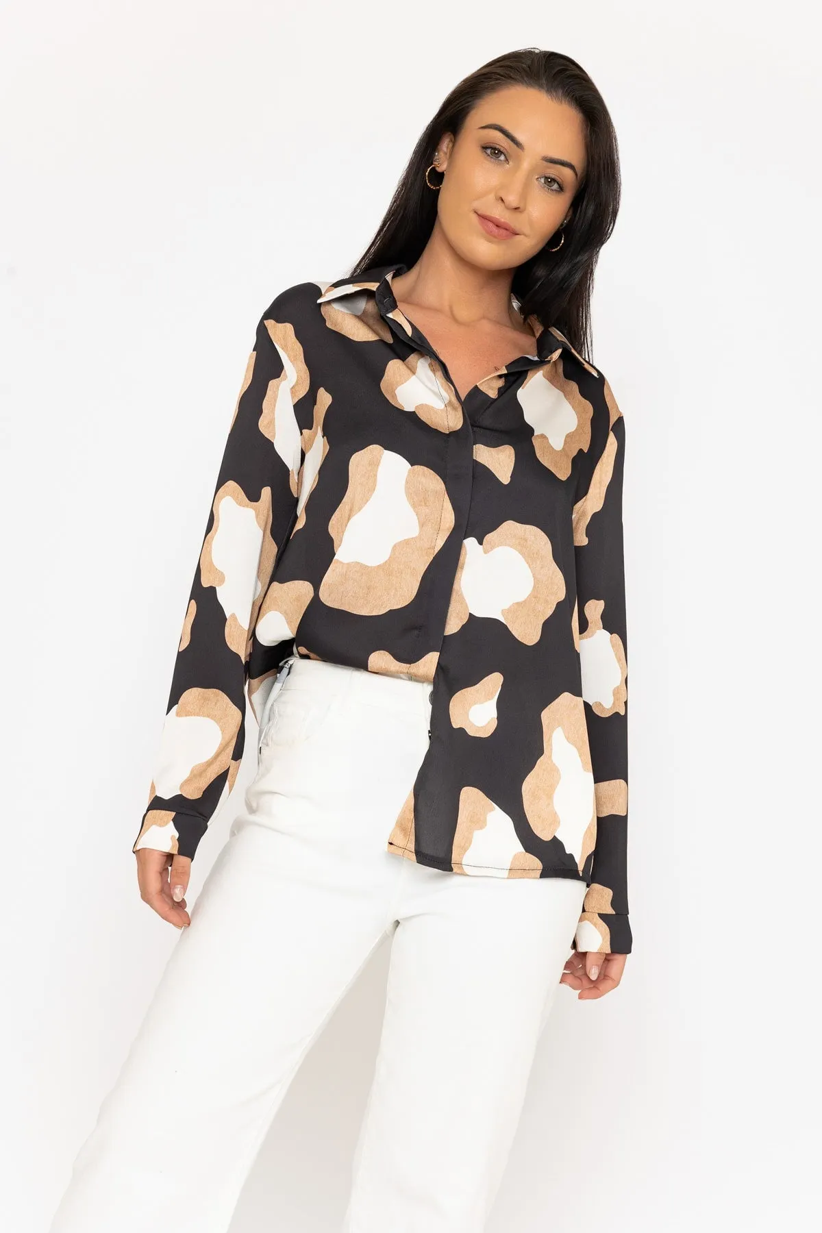 Sateen Animal Print Shirt