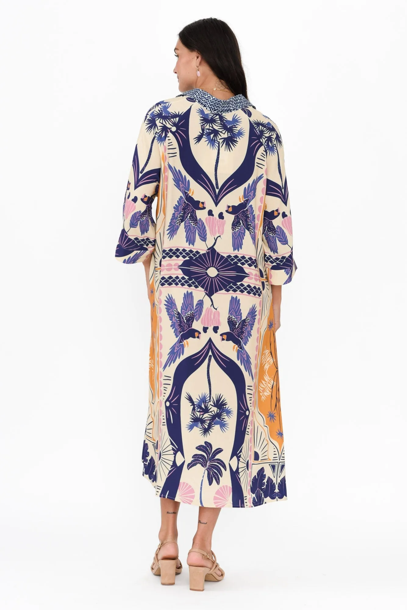 Seiko Blue Tropical Shirt Dress