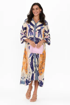 Seiko Blue Tropical Shirt Dress