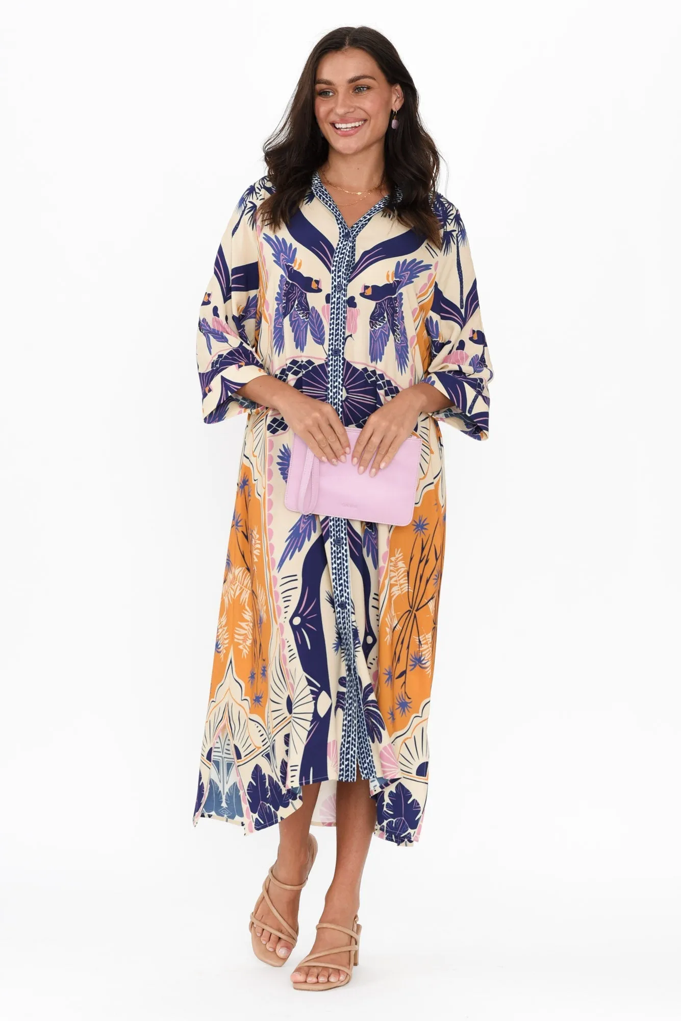 Seiko Blue Tropical Shirt Dress