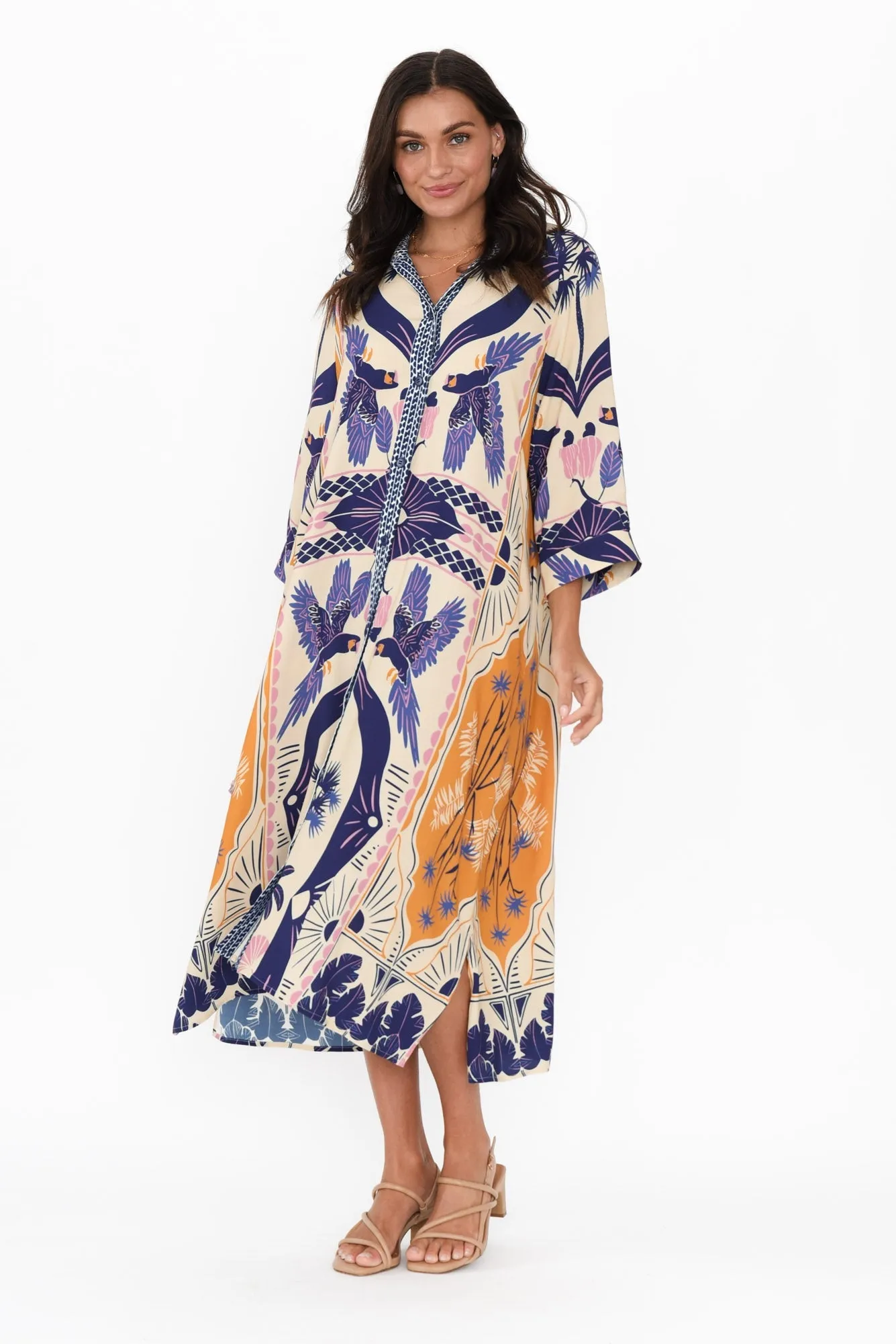 Seiko Blue Tropical Shirt Dress