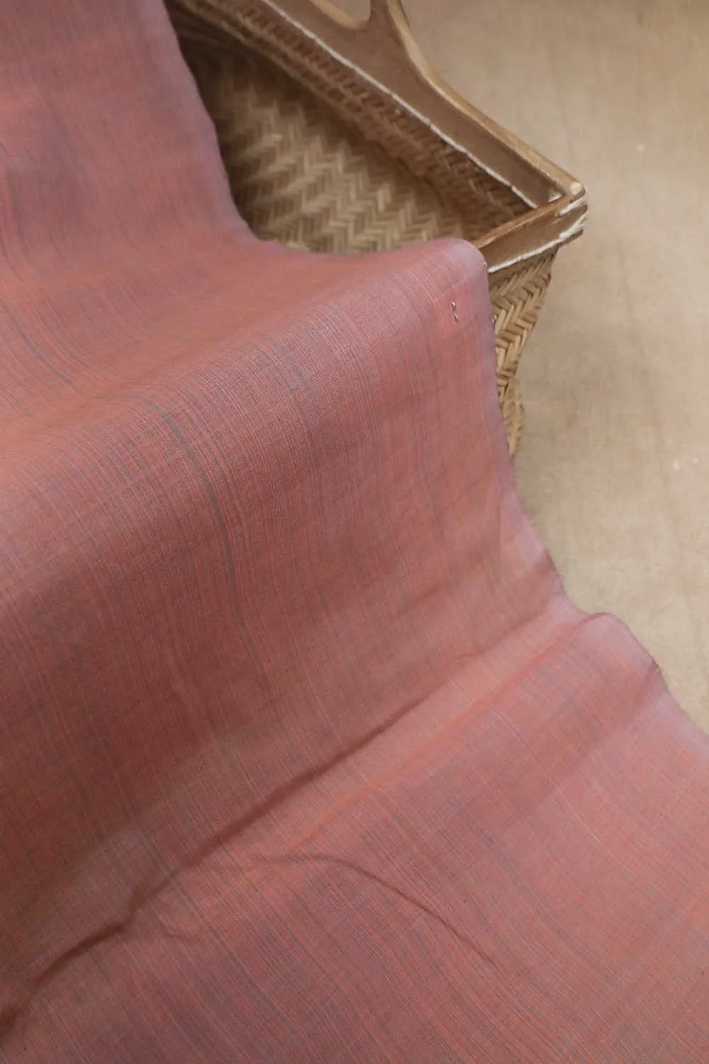 Shaded Pink Mangalagiri Stripe Cotton Fabric - 1m