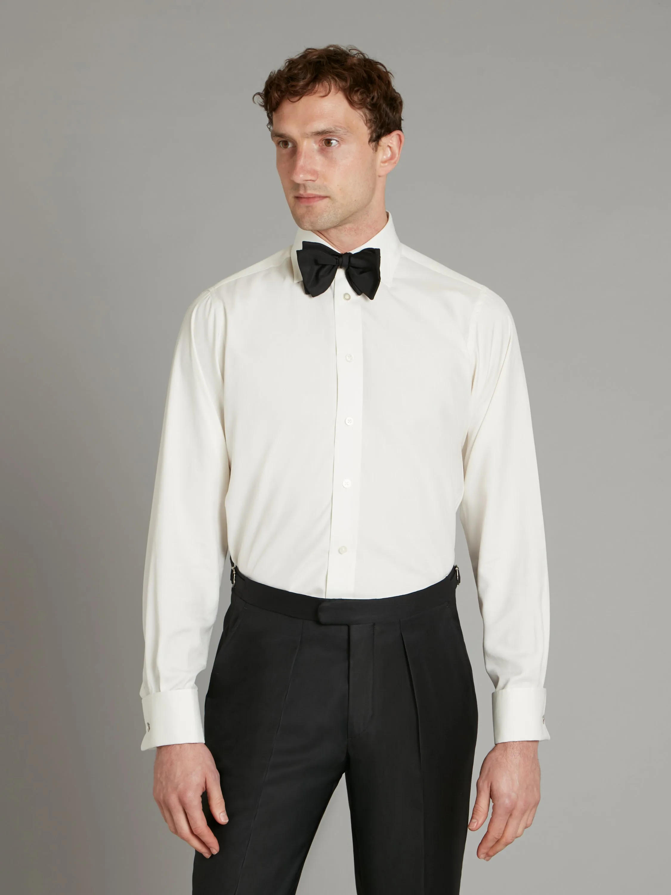 Silk Dress Shirt, Classic collar - Cream