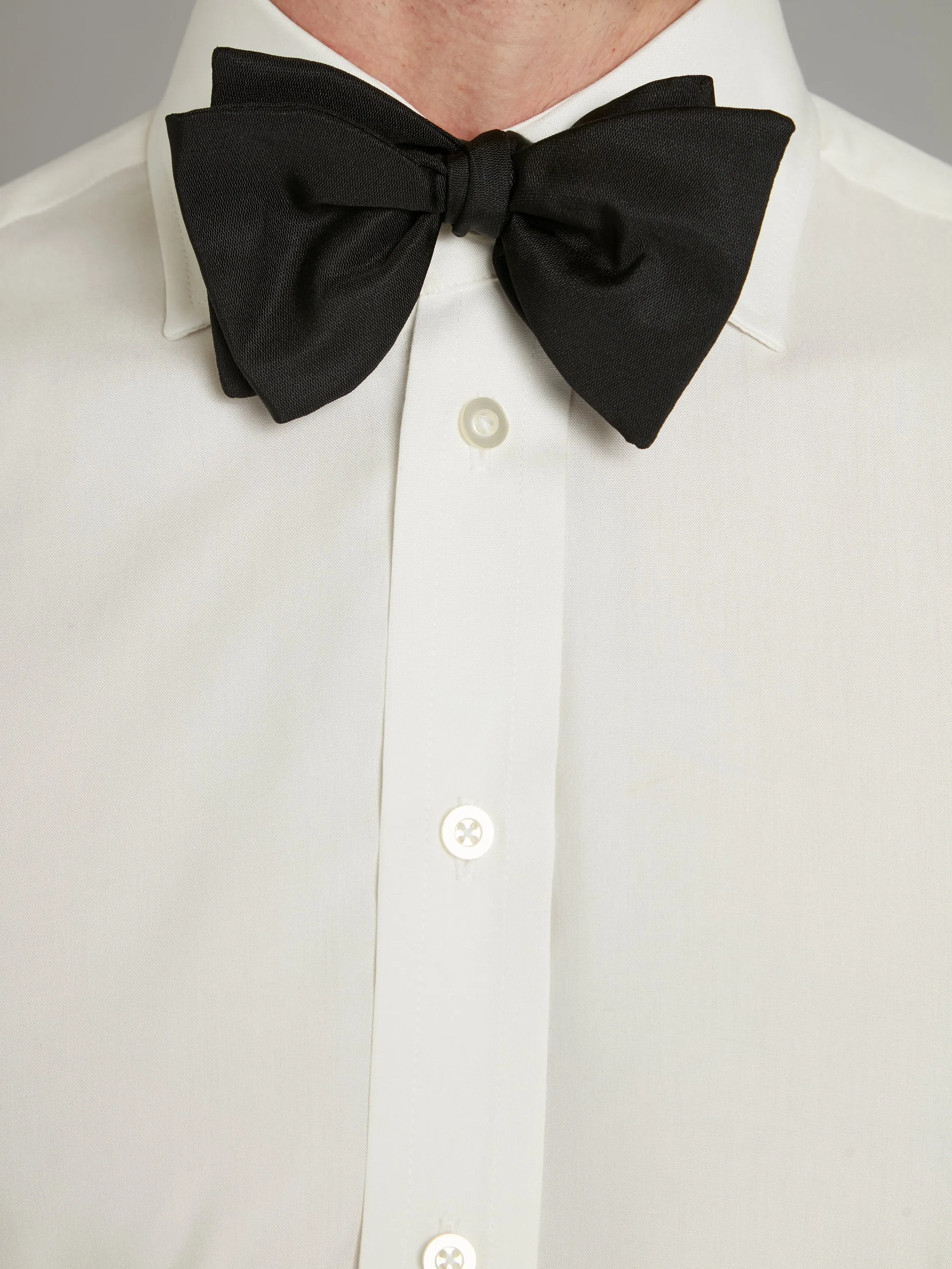 Silk Dress Shirt, Classic collar - Cream