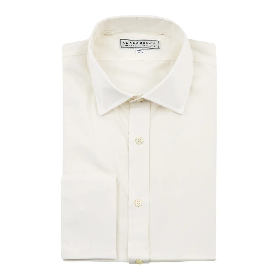 Silk Dress Shirt, Classic collar - Cream