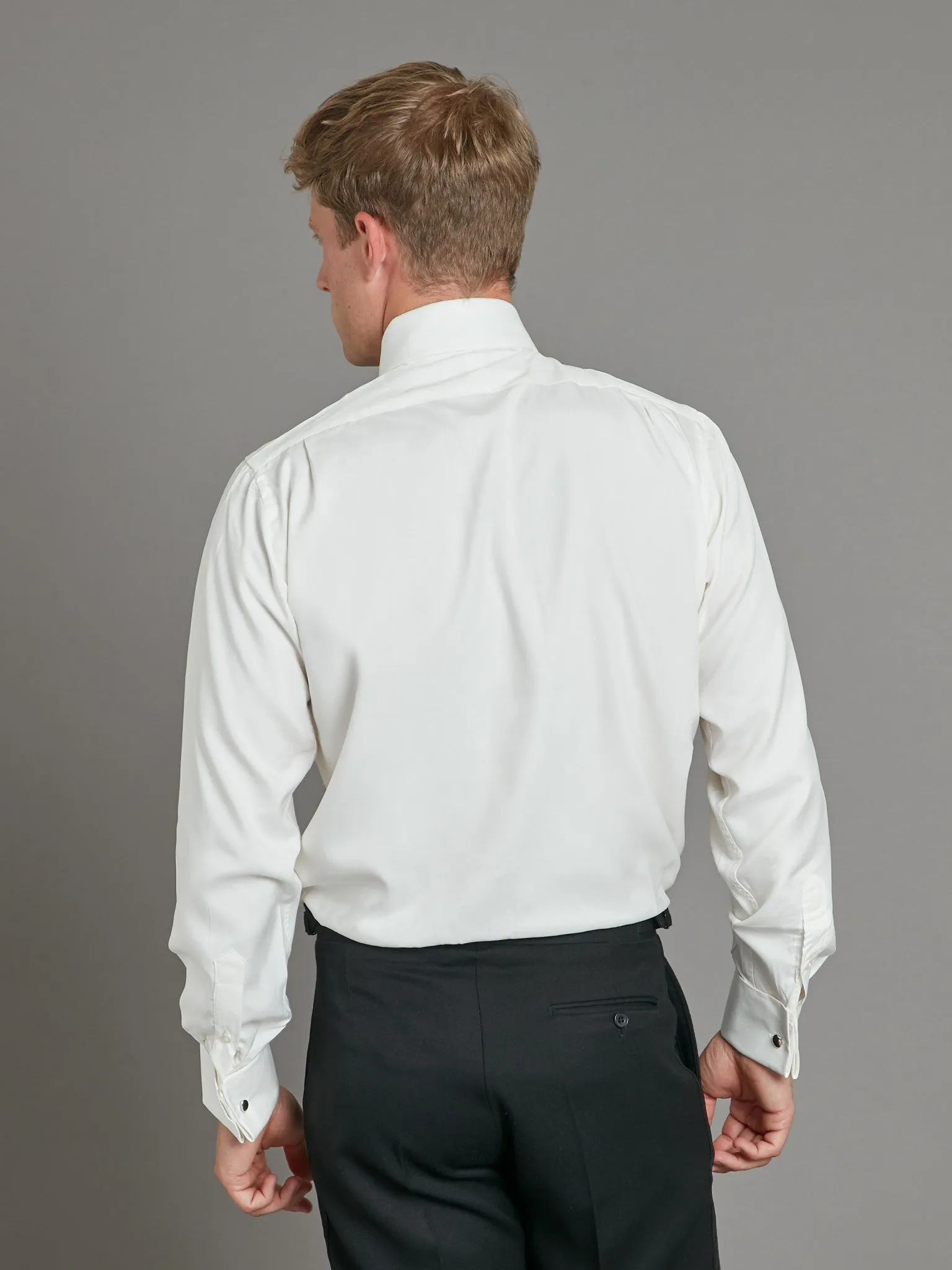 Silk Dress Shirt, Classic collar - Cream