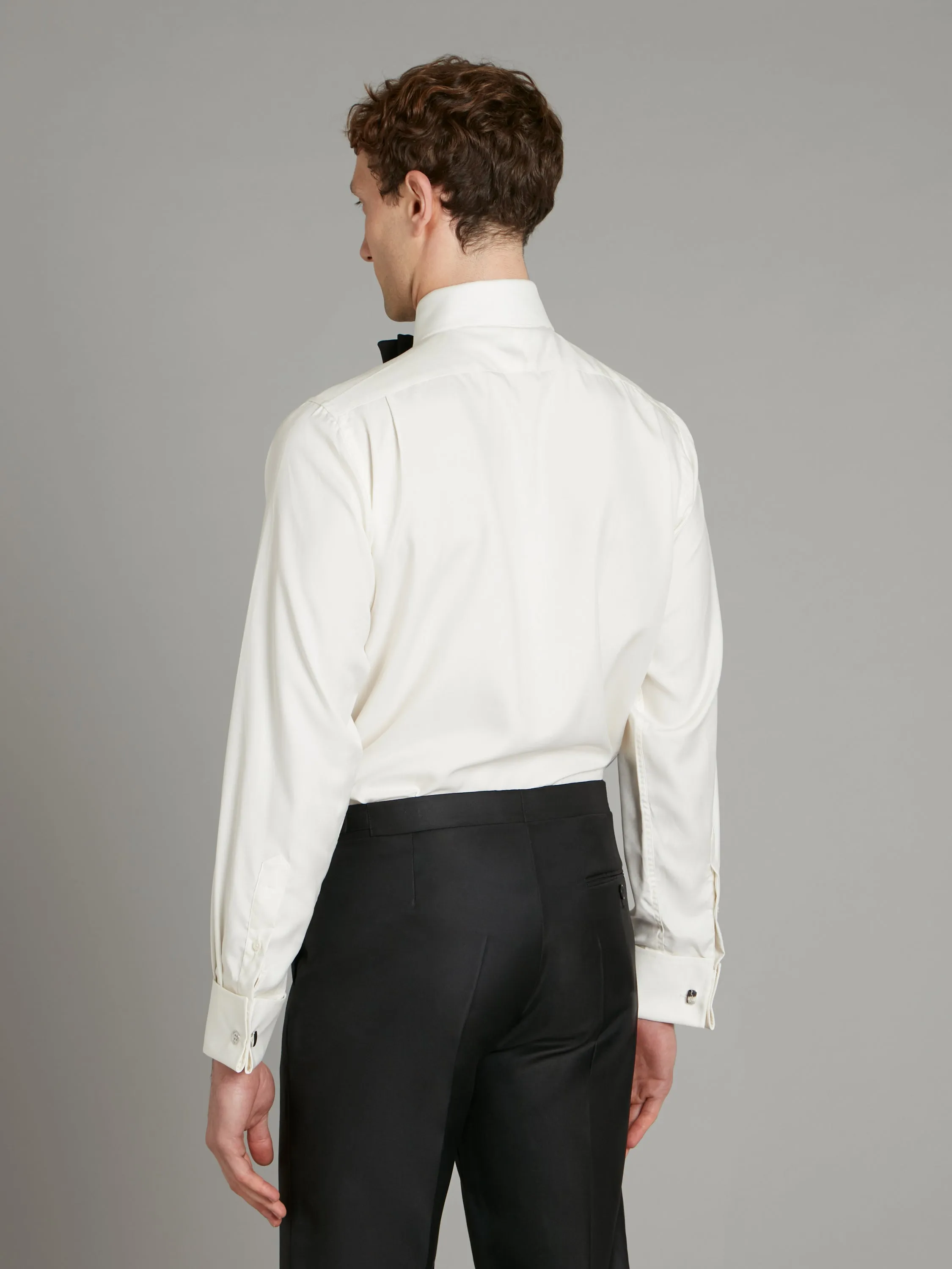 Silk Dress Shirt, Classic collar - Cream