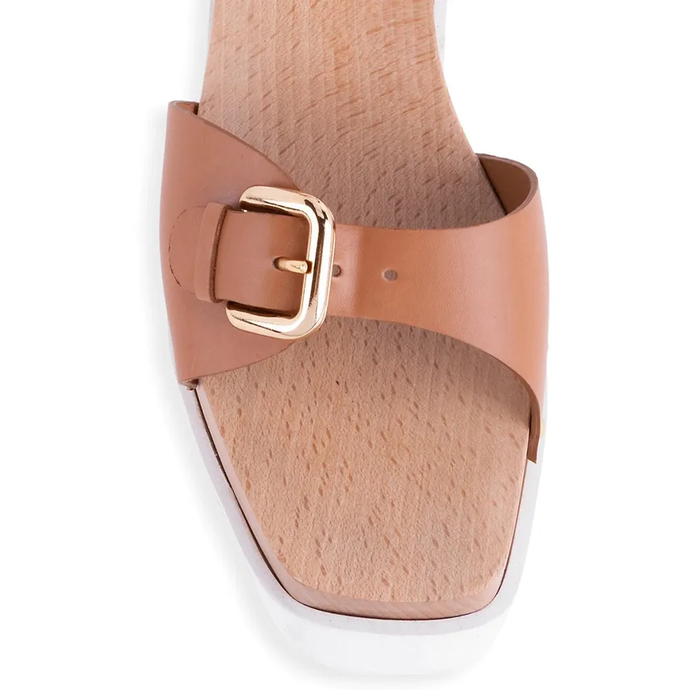 Stella McCartney Women's Elyse Platform Wedge Sandals Brown