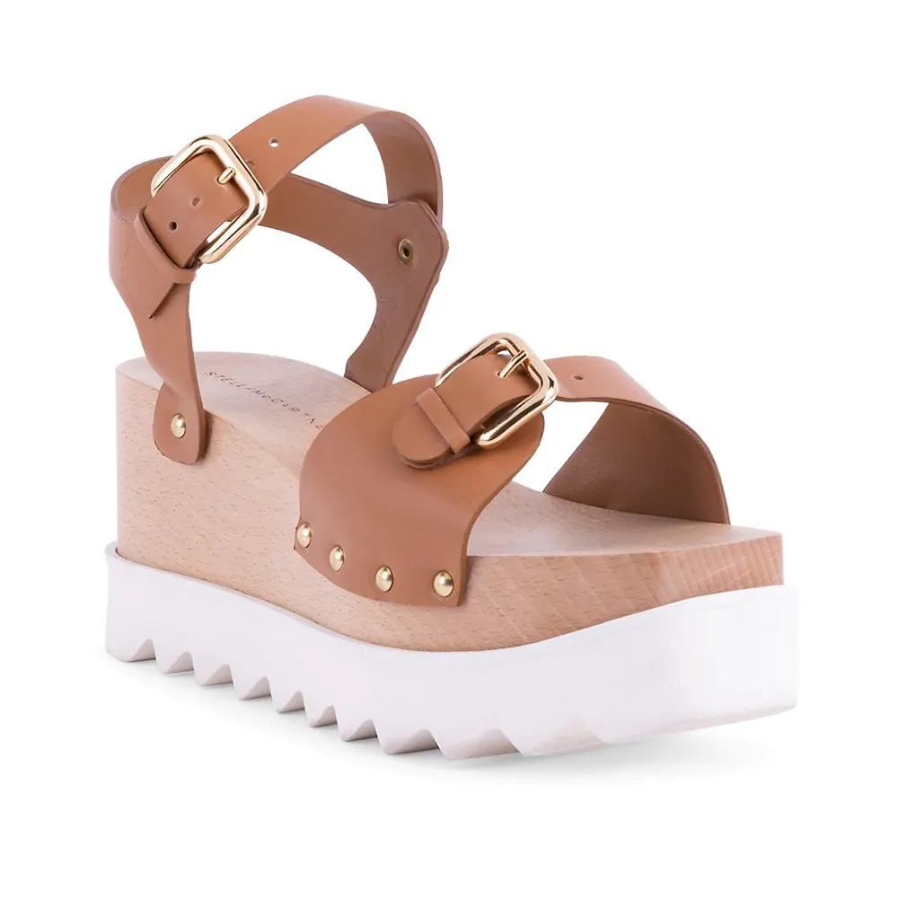 Stella McCartney Women's Elyse Platform Wedge Sandals Brown
