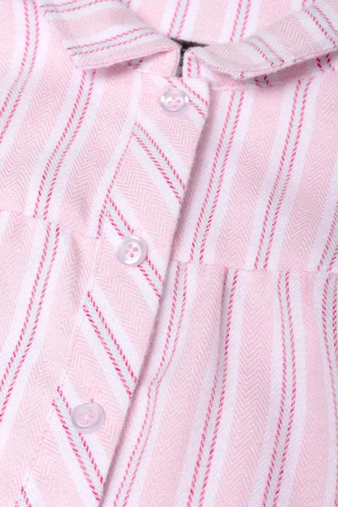 Stripe Shirt Dress Pink